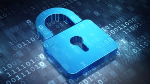 Privacy concept with lock on data